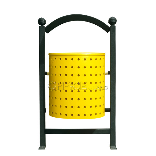 سطل زباله فلزی پارکی مدل M6 با طراحی مدرن و ضدزنگ