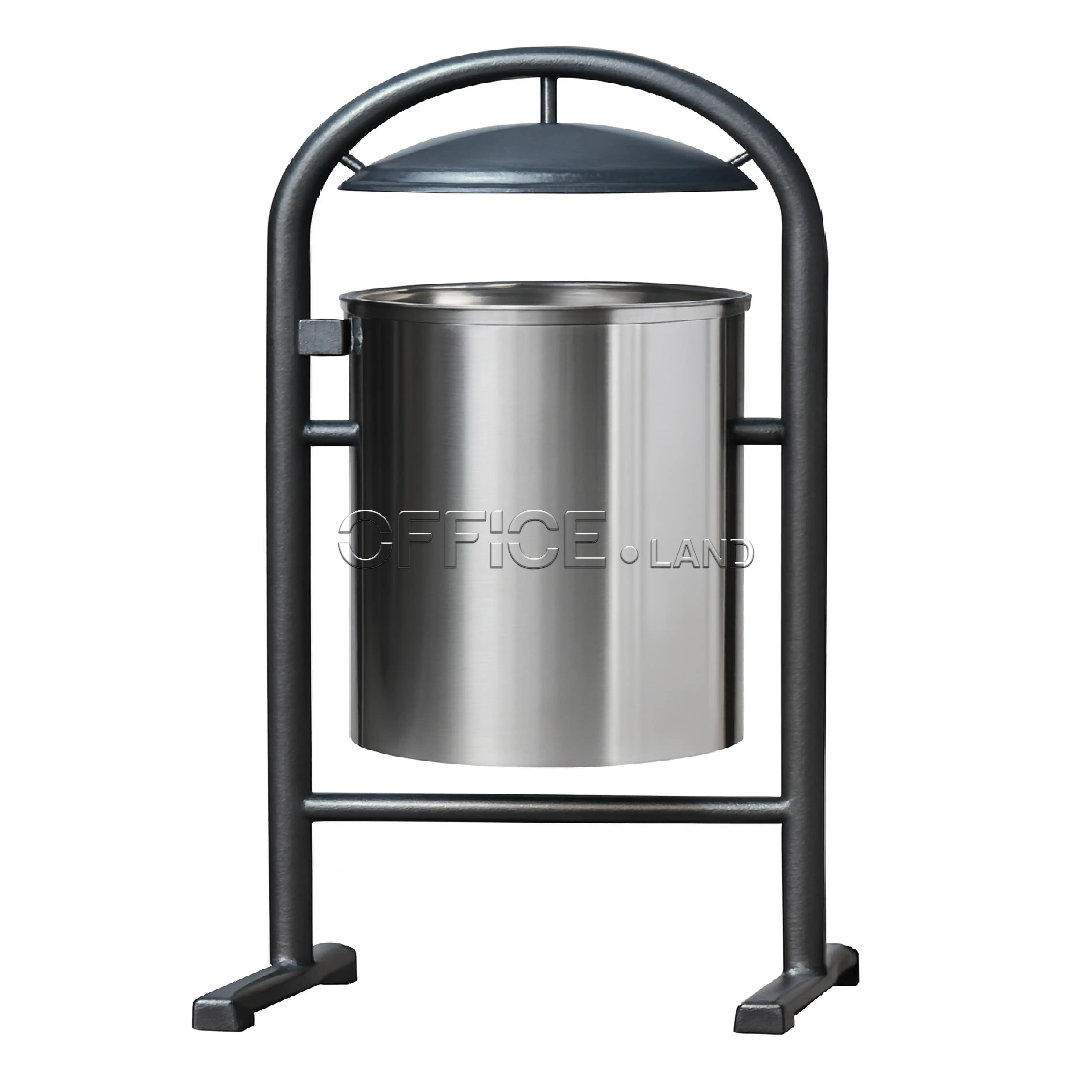 سطل زباله فلزی پارکی مدل M8 با طراحی مدرن و ضدزنگ