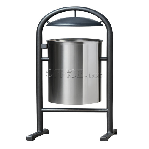 سطل زباله فلزی پارکی مدل M8 با طراحی مدرن و ضدزنگ