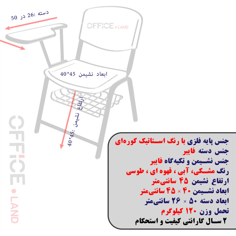 صندلی آموزشی دانشجویی ایدهآل با سبد وکتور